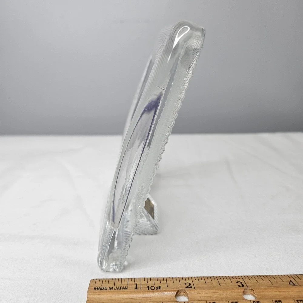 Mikasa Japan Lead‎ Crystal Ribbed Wave Picture Frame 5x4 Clear Art Deco Style